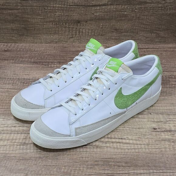Nike Blazer \'77 Vintage Low Soccer Men\'s Sz 15 White Green Sneakers (DJ6193-100)